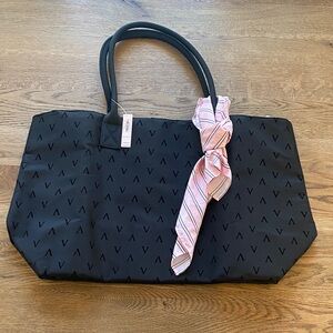 Victoria’s Secret Stylish Black Tote Bag with Pink Accent